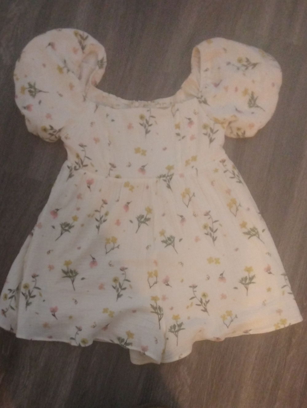 MOLLY GREEN- Cream Flower Romper Size M